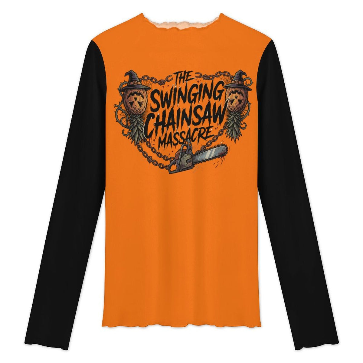 The Swinging Chainsaw Massacre High Neck Mesh Top For Women