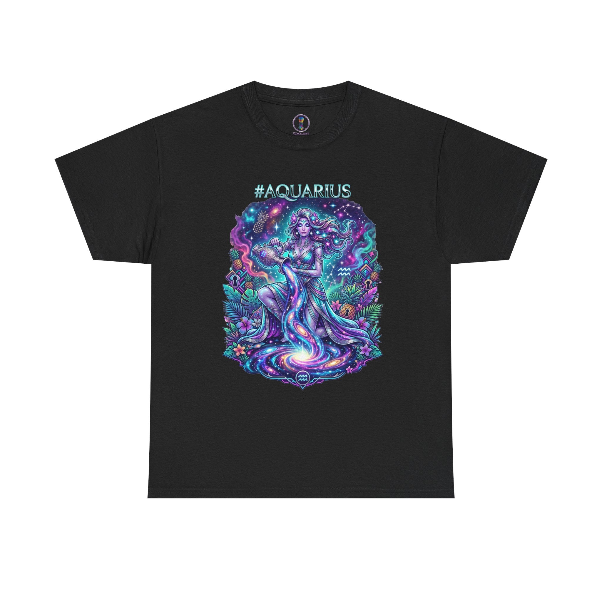 #AQUARIUS Unisex T-Shirt | Soft Lightweight 100% Combed Ring-Spun Cotton Tee with Cosmic Art Print