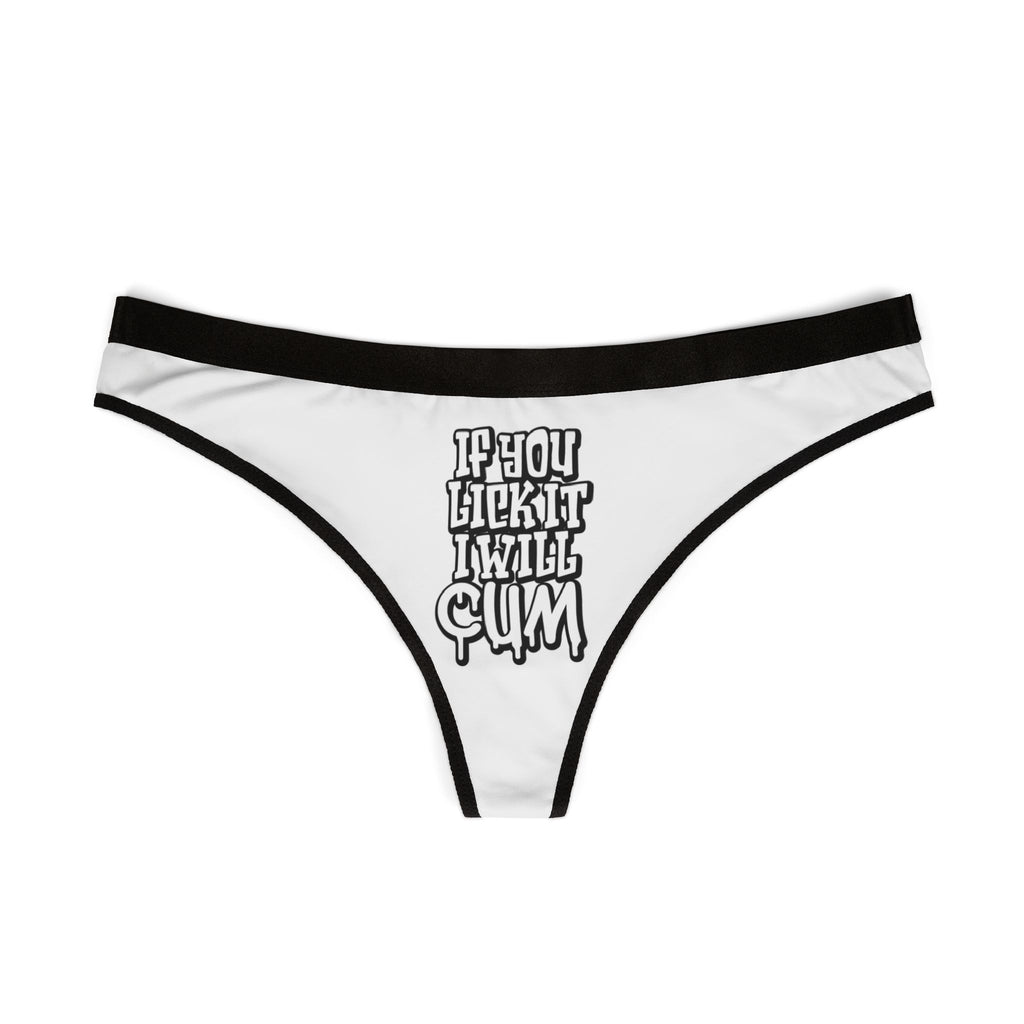 Whimsical Women's Thongs - Fun Pineapple & Playful "If You Lick It I Will Cum"