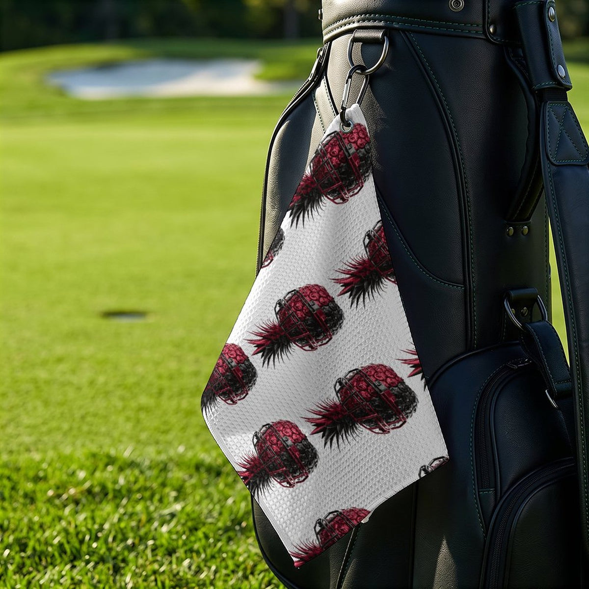 Football Inspired Hanging Loop Golf Towel
