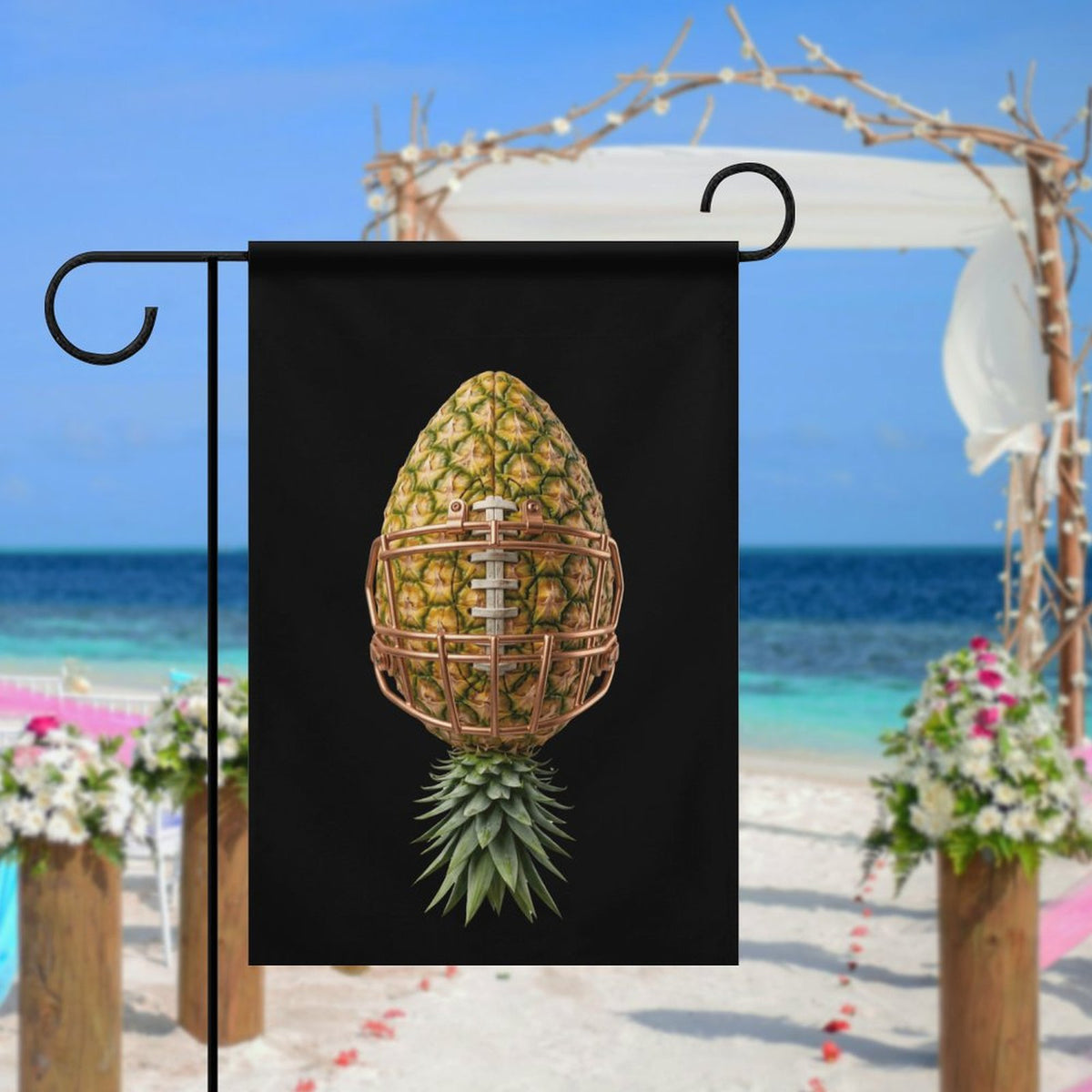 Pineapple Football Garden Flag-12"x18"