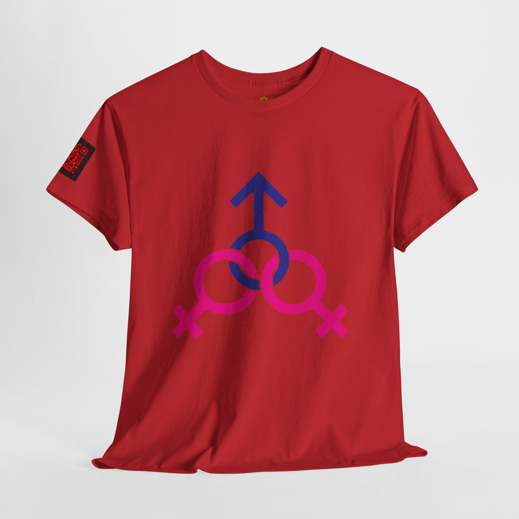 Female, Female & Male (Threesome) Symbol Tee — Gender Icons Graphic T-Shirt