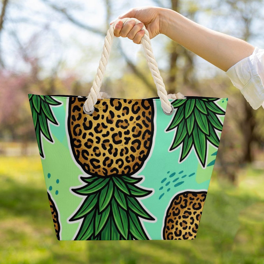 Pineapple Large Jute Tote Bag