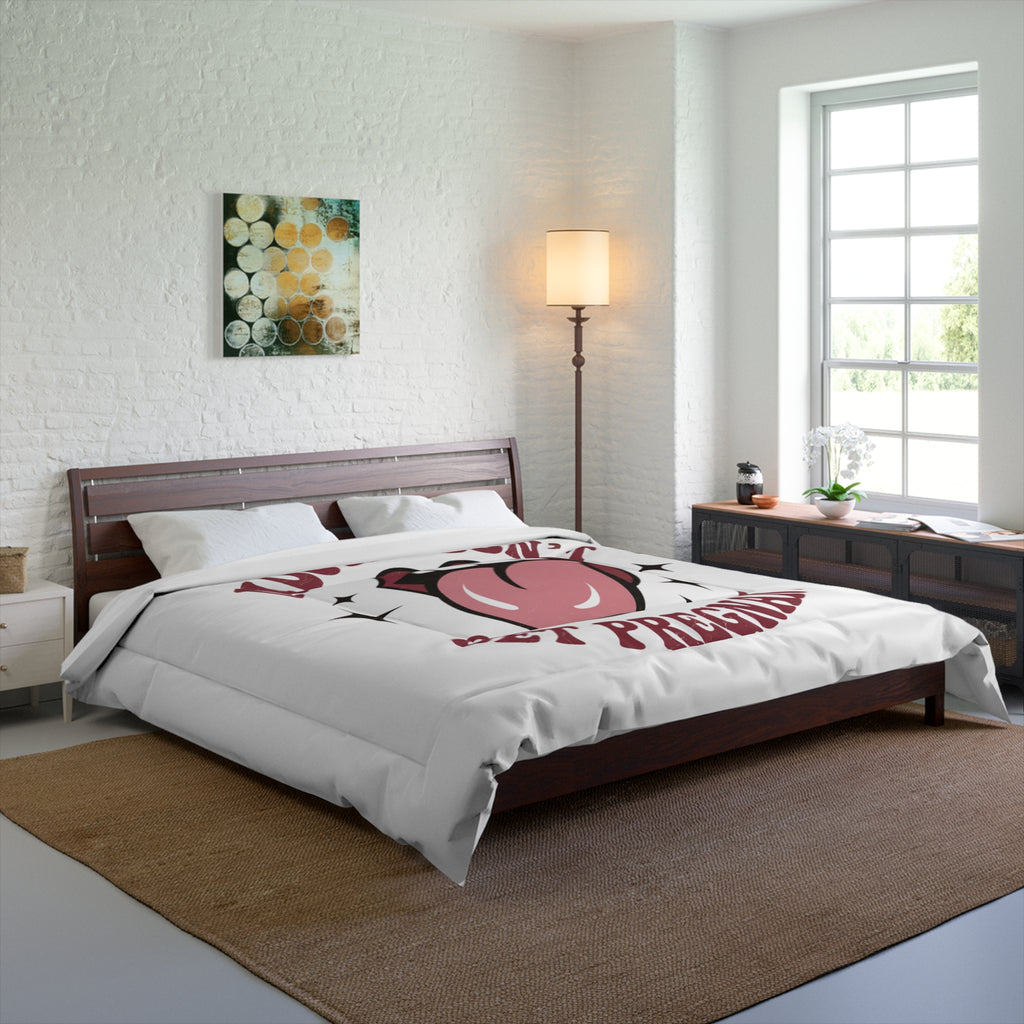 Quirky Graphic Comforter - 'Mouths Don't Get Pregnant' Design for Fun Bedrooms