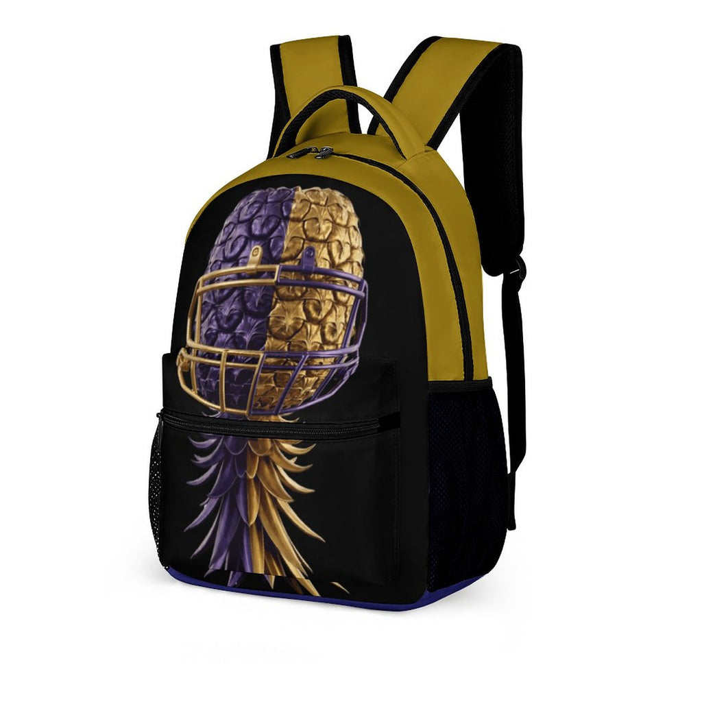 Football Inspired Purple & Gold Backpack for Children