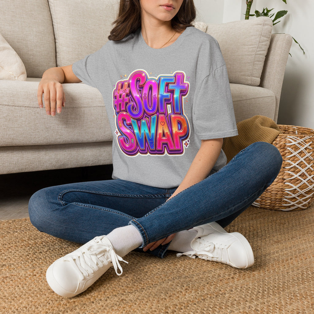 #Soft Swap Graphic T-Shirt | Colorful Y2K Cotton Tee