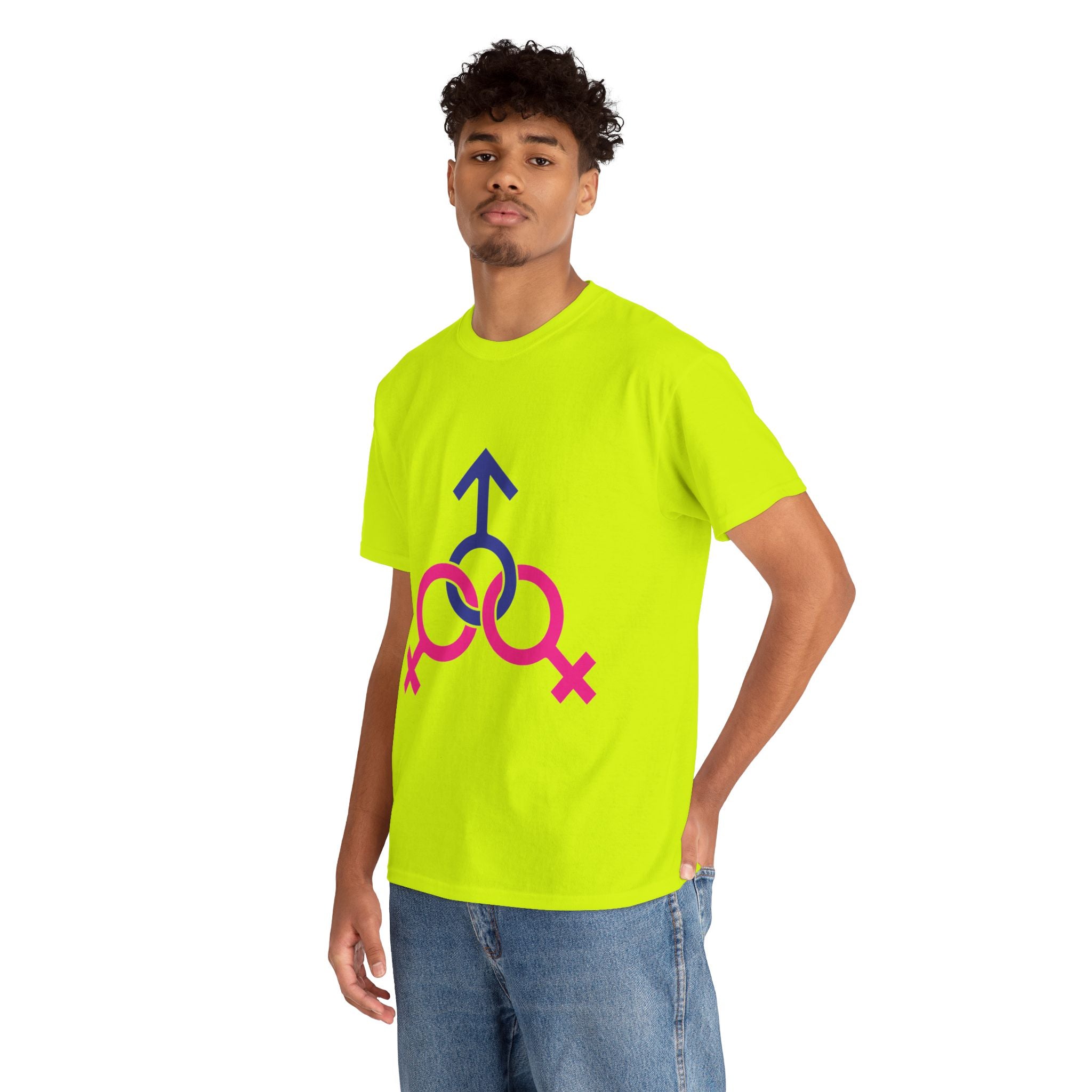 Female, Female & Male (Threesome) Symbol Tee — Gender Icons Graphic T-Shirt