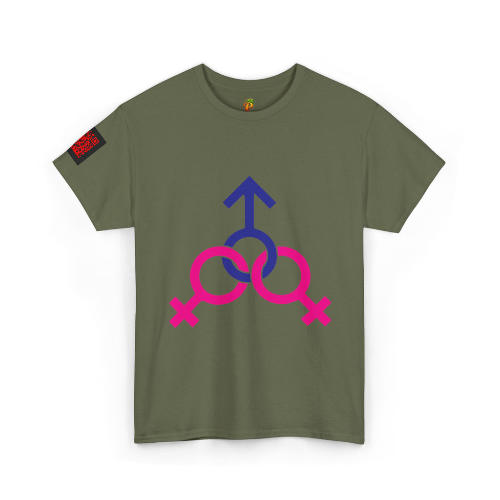 Female, Female & Male (Threesome) Symbol Tee — Gender Icons Graphic T-Shirt