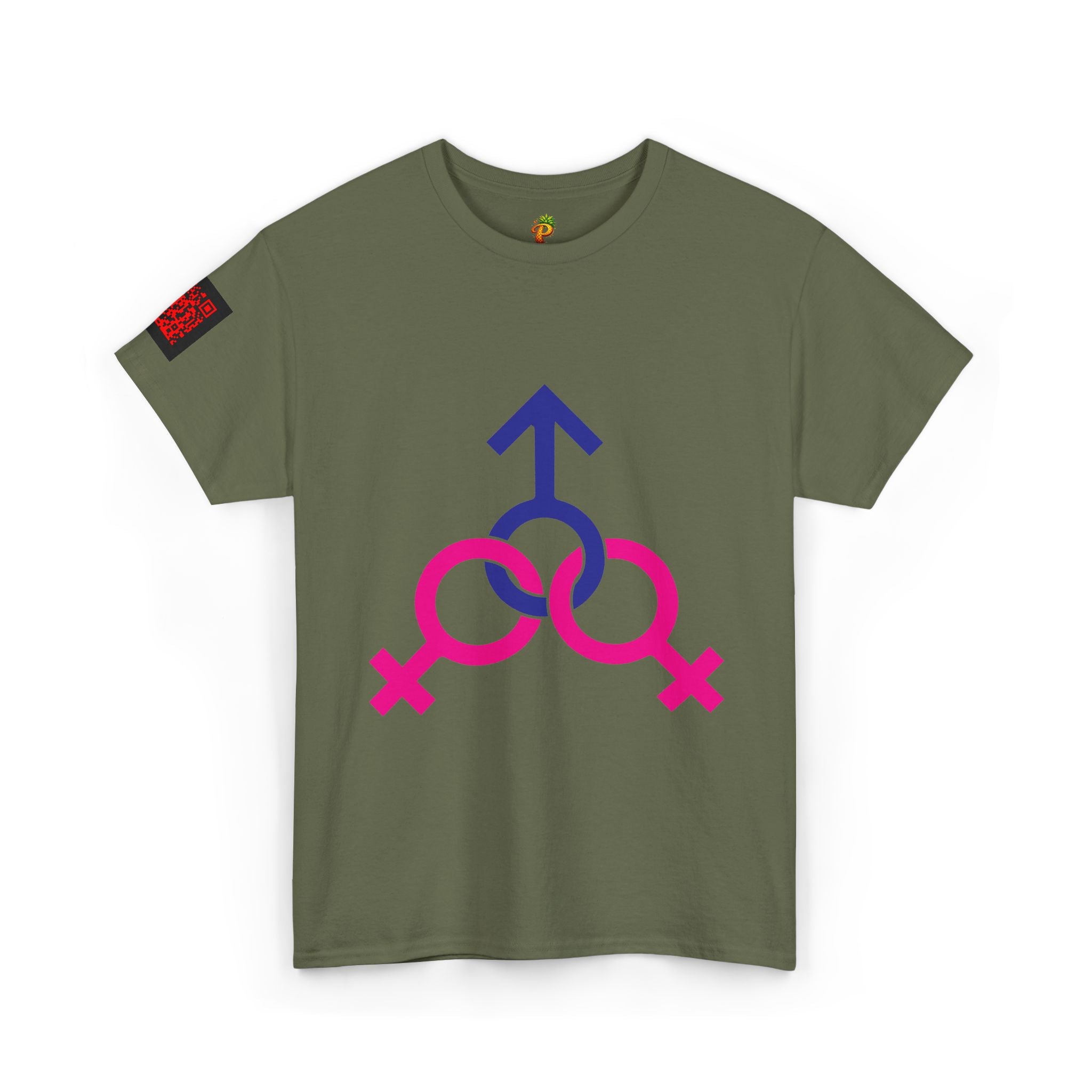 Female, Female & Male (Threesome) Symbol Tee — Gender Icons Graphic T-Shirt