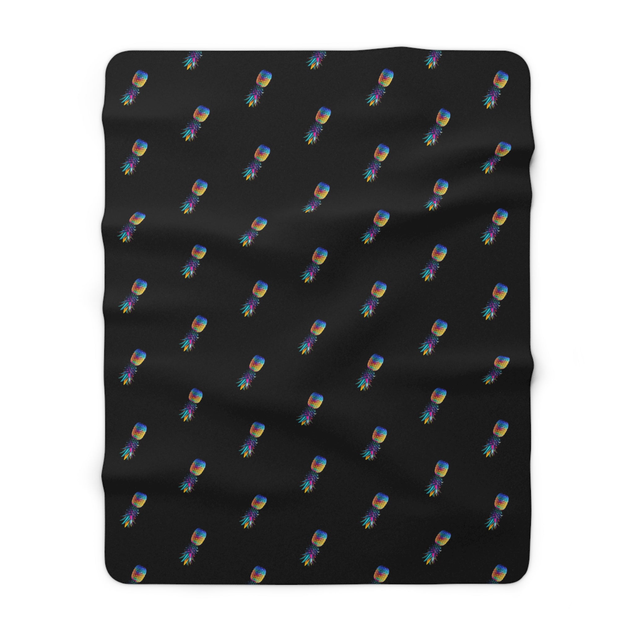 Colorful Pineapple Sherpa Fleece Blanket