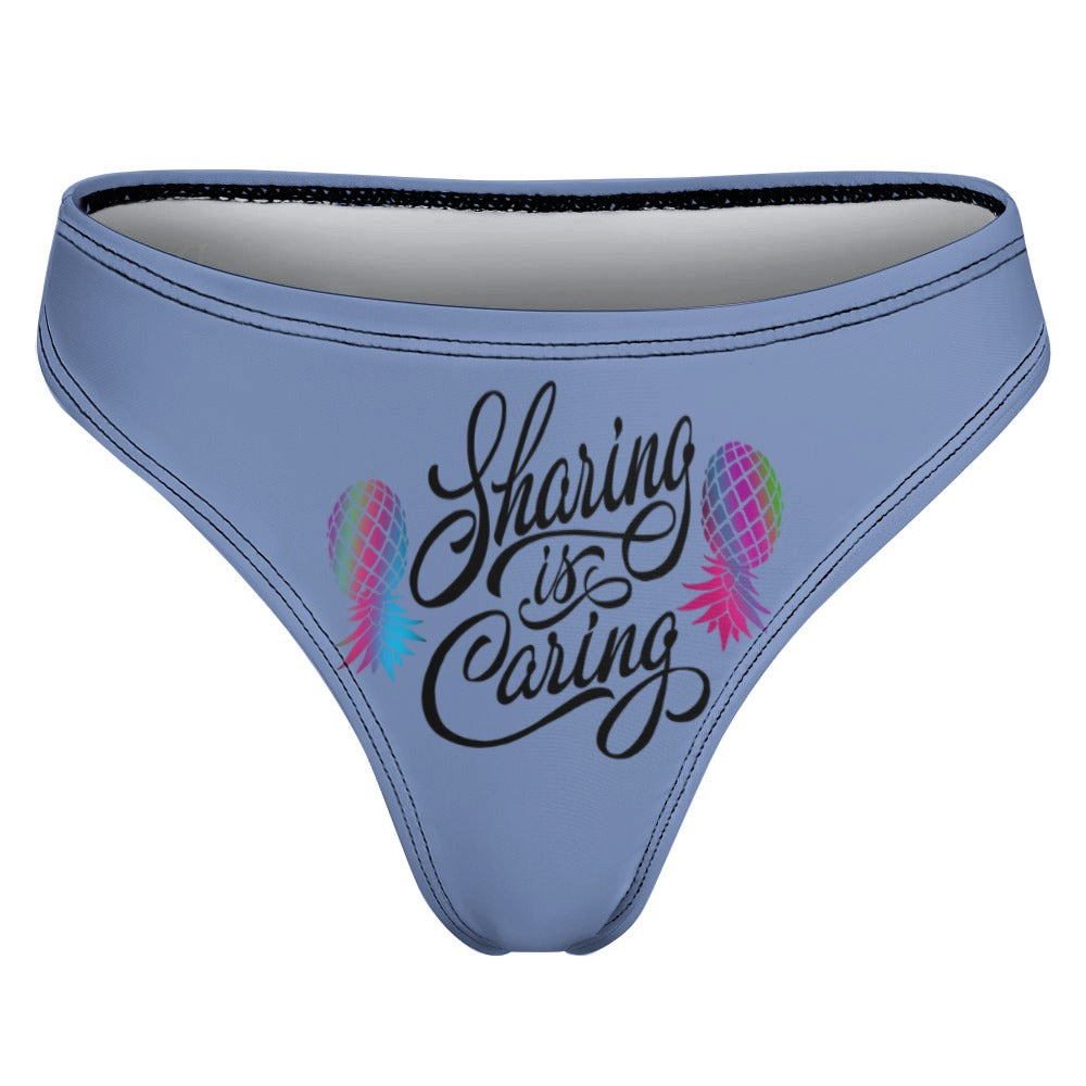 "Sharing is Caring" Women's Sexy Thong | Soft Polyester Spandex Lingerie