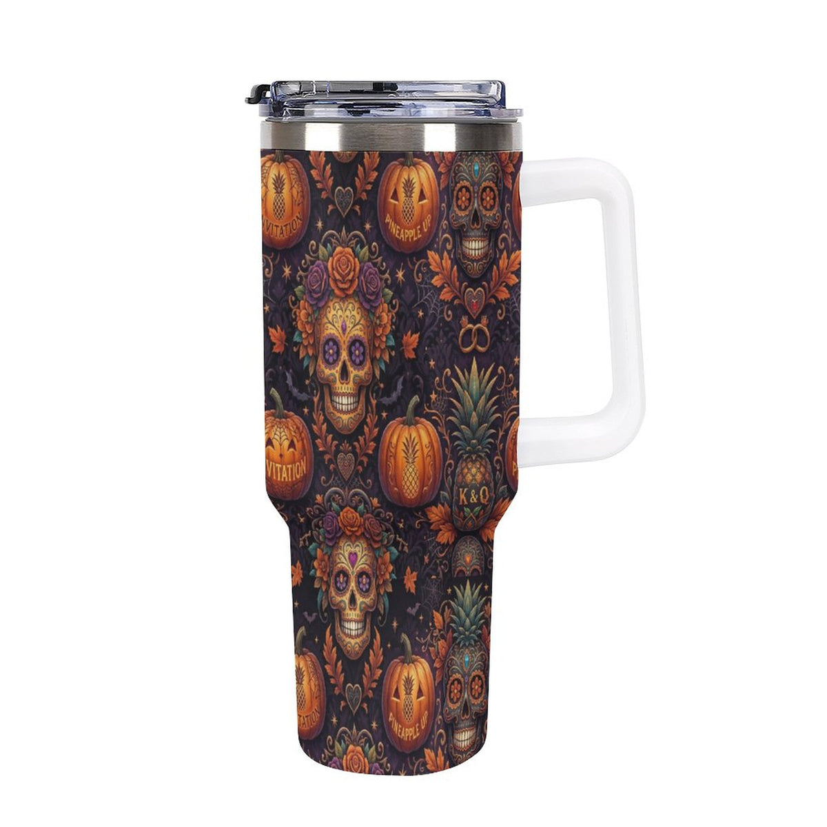 Halloween Swinger Inspired Insulated Tumbler with Handle and Straw