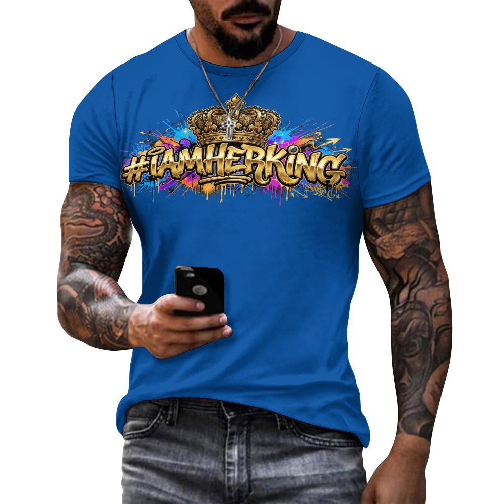 #IAMHERKING Men’s Cotton T-Shirt – Soft Breathable Graphic Tee for Everyday Style, Casual Summer Shirt for Men