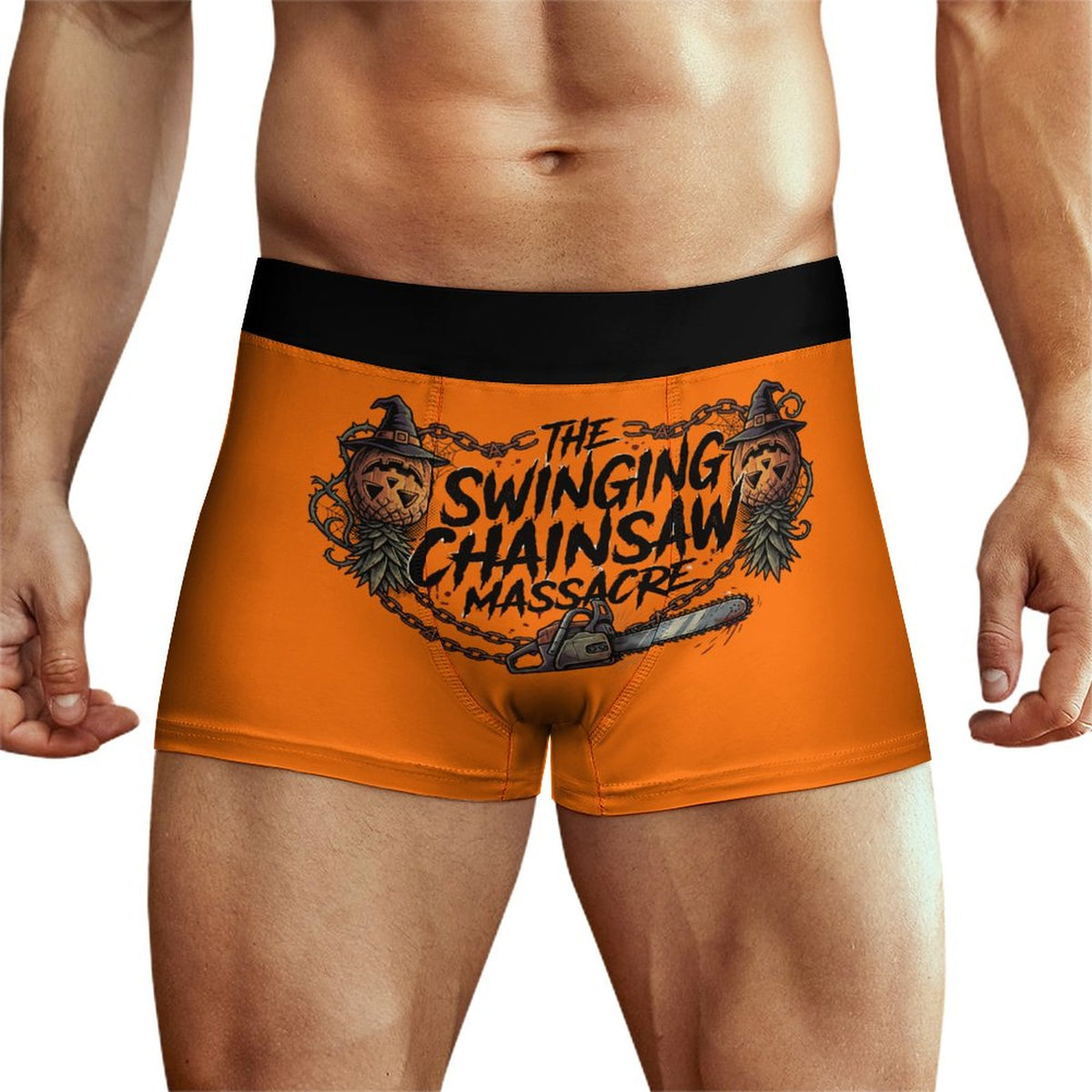 The Swinging Chainsaw Massacre Ice Silk Men’s Cooling Boxer Shorts | Breathable Horror Print Underwear