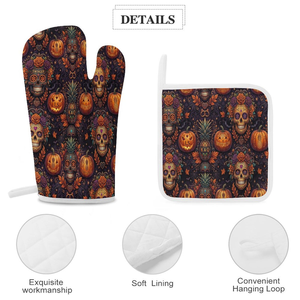 Halloween Swinger Inspired Oven Mitt & Pad Set of 3