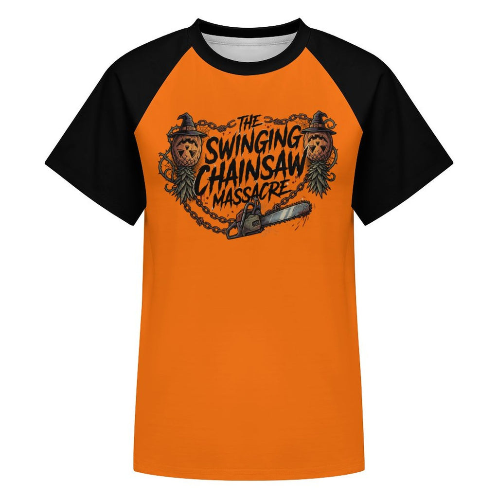 The Swinging Chainsaw Massacre Women's Raglan T-shirt