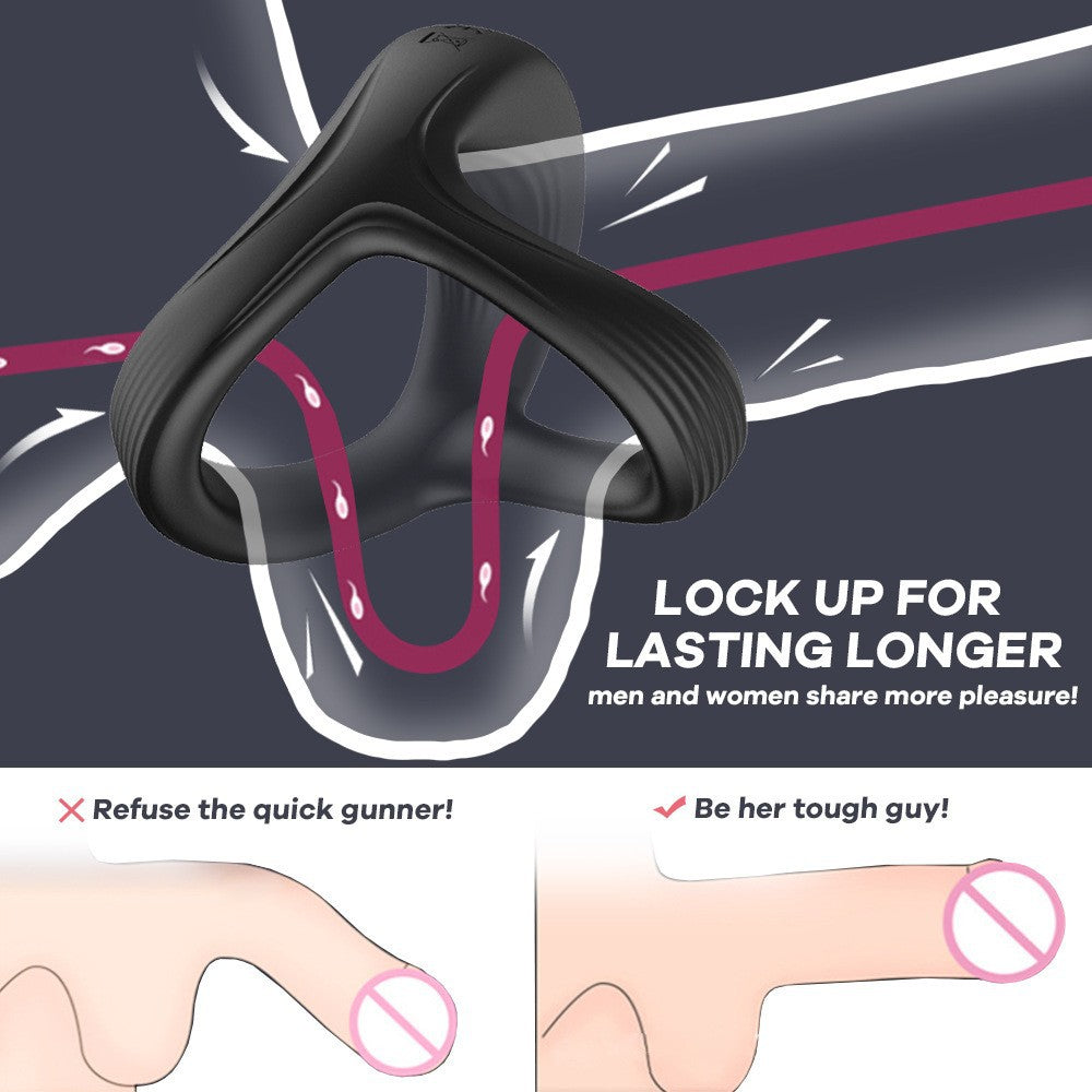 Orena Male Y-Type Lock Fine Ring Pure Silicone Three-Ring Male Bondage Ring Scrotum Ring Sex Toys