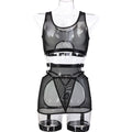 Seductive Transparent Sexy Mesh Top Women's Lingerie Four-Piece Set