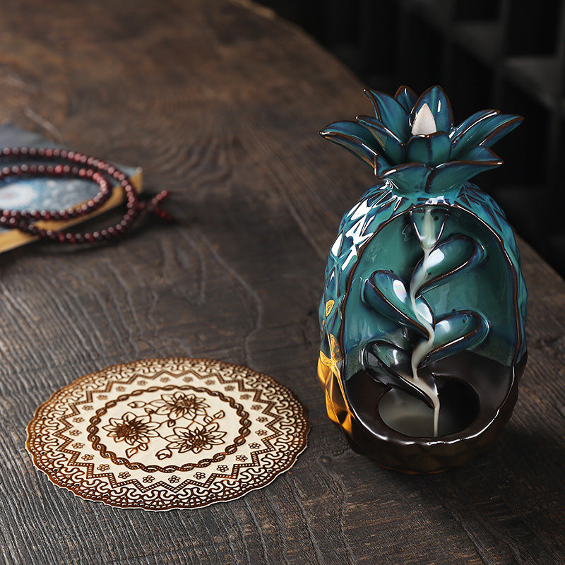 Pineapple Backflow Incense Burner Creative European Style Pineapple Backflow Incense Burner Ornaments