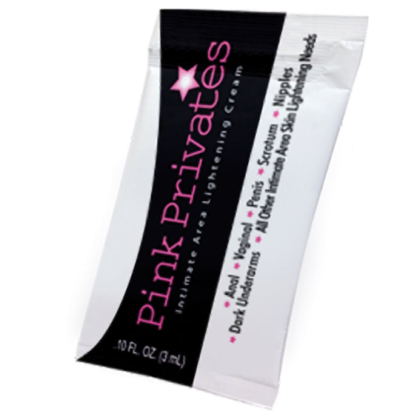 Pink Privates cream package on a white background