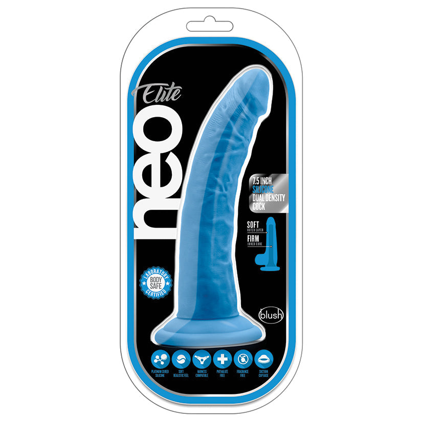 Blue toy in packaging with 'neo' branding on a white background
