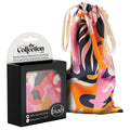 Colorful drawstring bag with packaging labeled 'the Collection by Blush' on a white background
