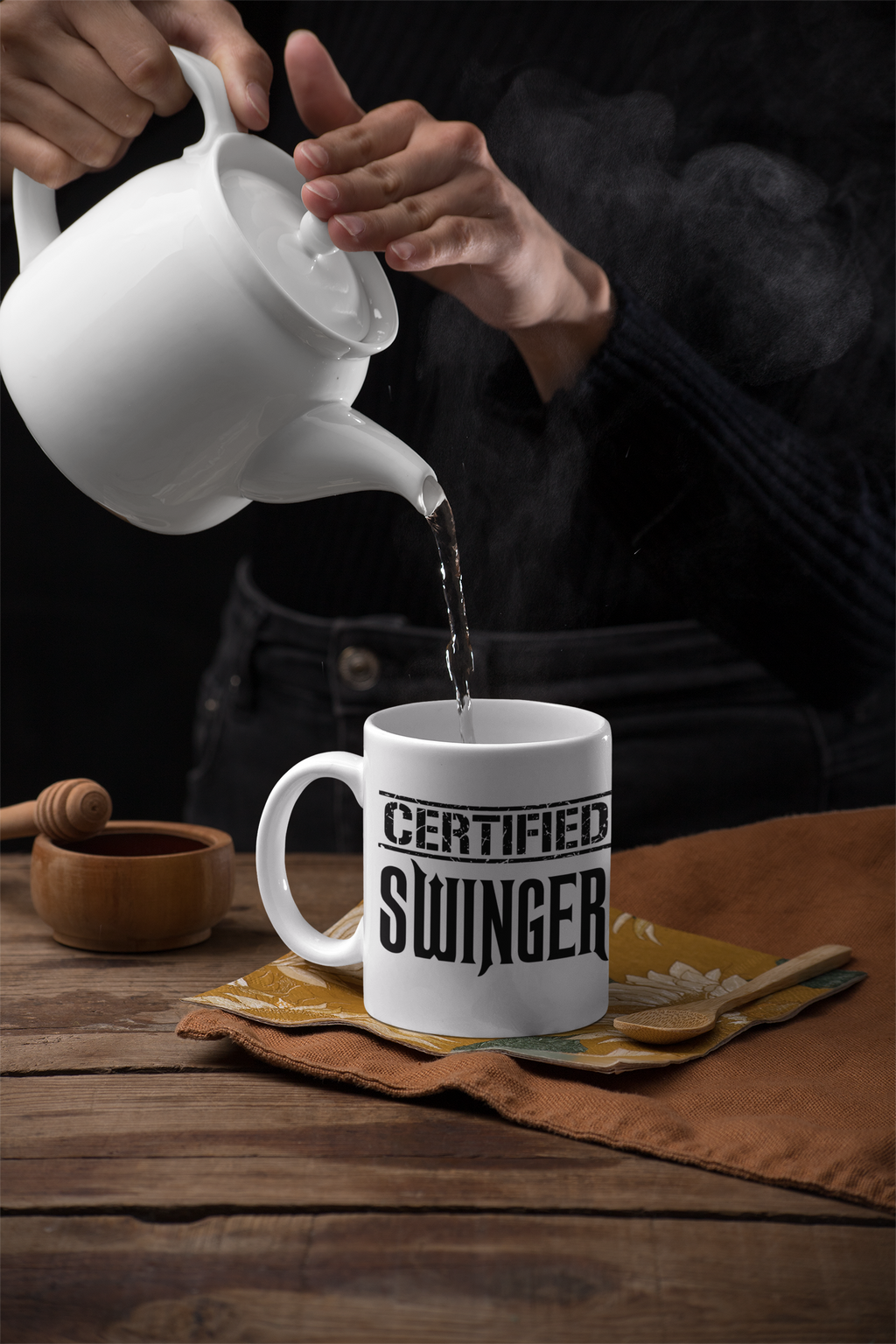 Color Morphing Mug - "Certified Swinger" - Fun Coffee Cup for Parties & Gatherings
