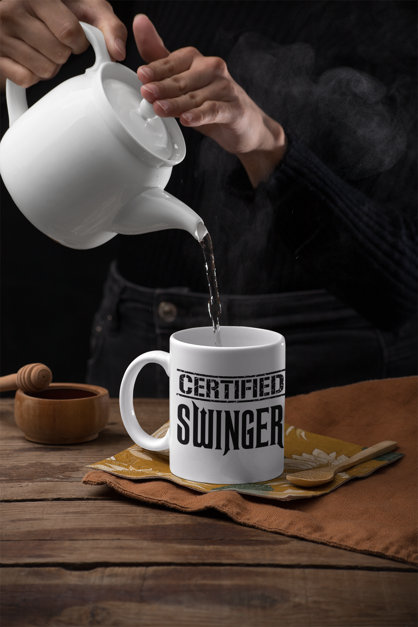 Color Morphing Mug - "Certified Swinger" - Fun Coffee Cup for Parties & Gatherings