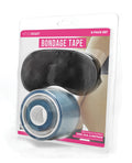 Packaged set of bondage tape with eye mask on a white background
