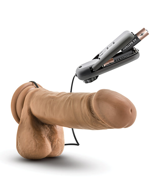 Hair straightener with a beige cylindrical object on a white background