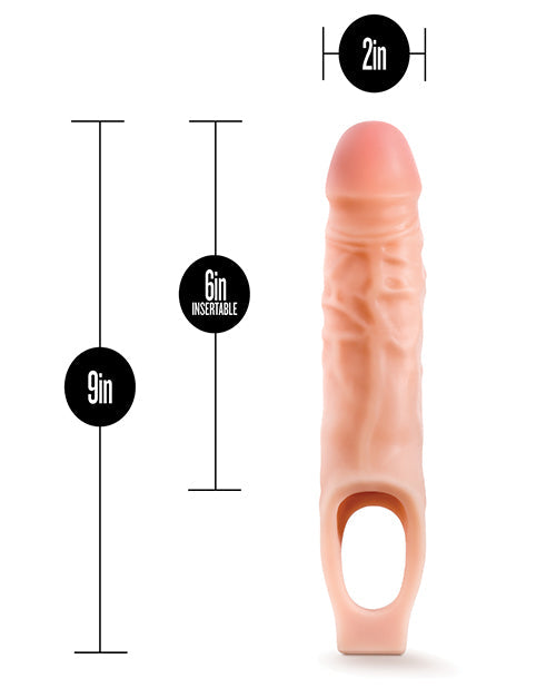 Measurement chart of a peach-colored object with dimensions labeled on a white background