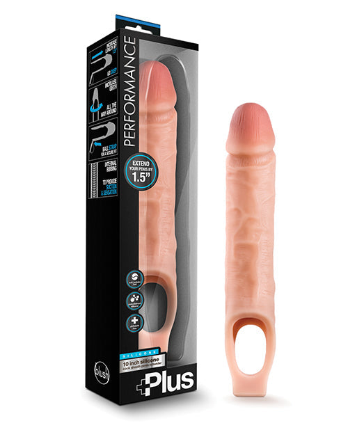 Sexual product with packaging labeled 'Plus' on a white background