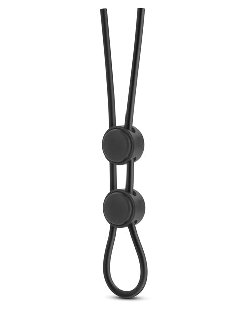 Black tie with two knots on a white background