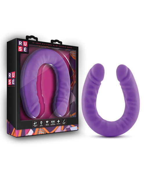 Purple silicone product with Ruse packaging on a white background