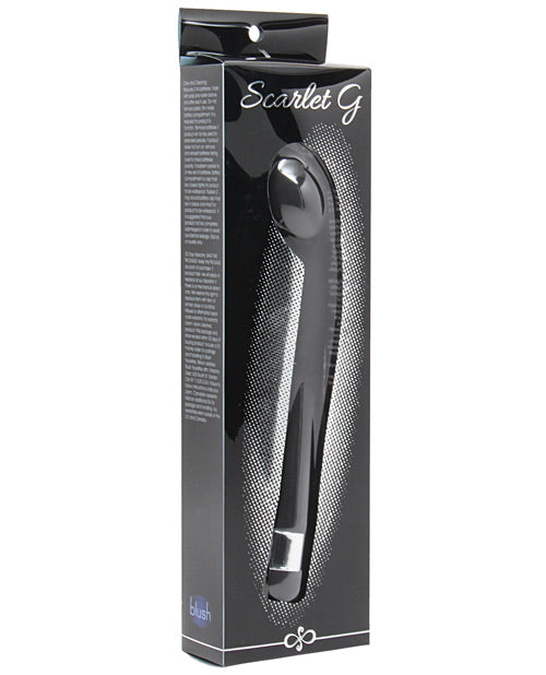 Black packaging of Scarlet G product on a white background