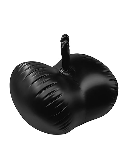 Black inflatable boxing glove on a white background