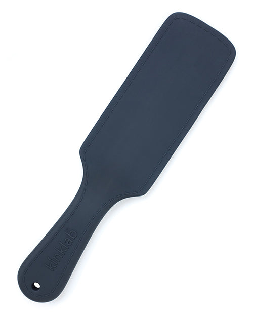 Dark blue paddle with brand name on a white background