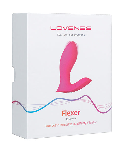 Box of Lovense Flexer Bluetooth Insertable Dual Panty Vibrator on a white background