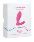 Box of Lovense Flexer Bluetooth Insertable Dual Panty Vibrator on a white background