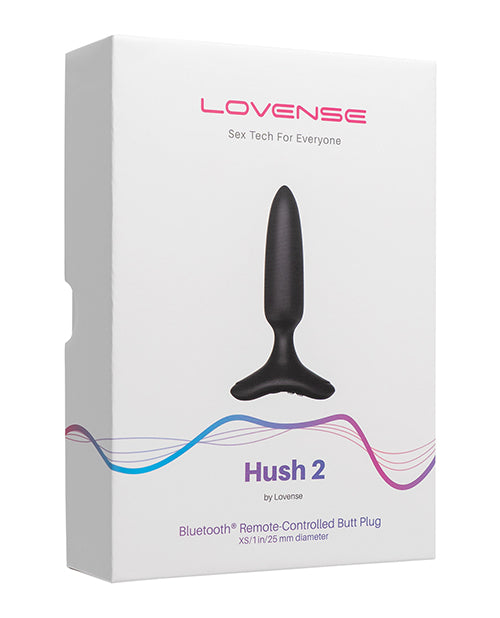 Box of Lovense Hush 2 butt plug on a white background