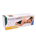 Box packaging for Sportsheets Pivot Convertible Toy Mount with a model on a white background