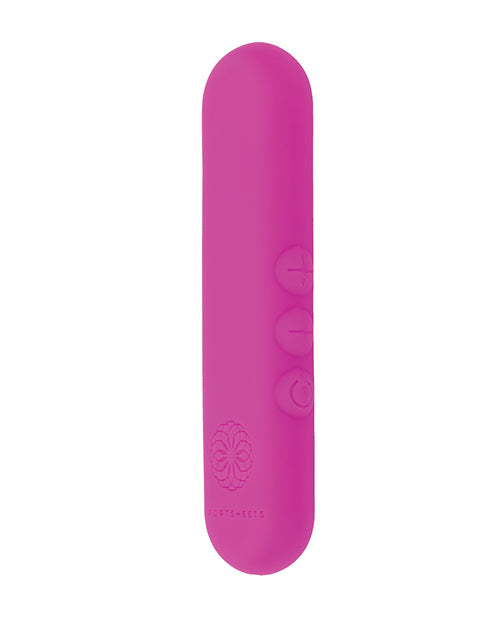Pink nail file with a brand logo on a white background