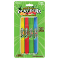 Packaging of Play-Pens with colorful markers on a green background