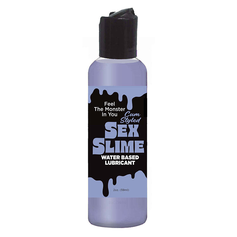 Bottle of Sex Slime water-based lubricant on a white background