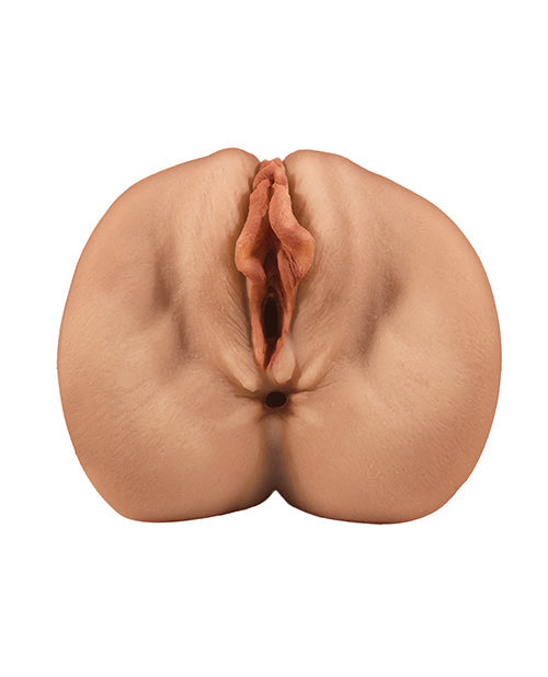 Realistic depiction of a female body on a white background