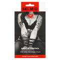 SEI MIO bondage rope packaging with a model wearing black lingerie and stockings.