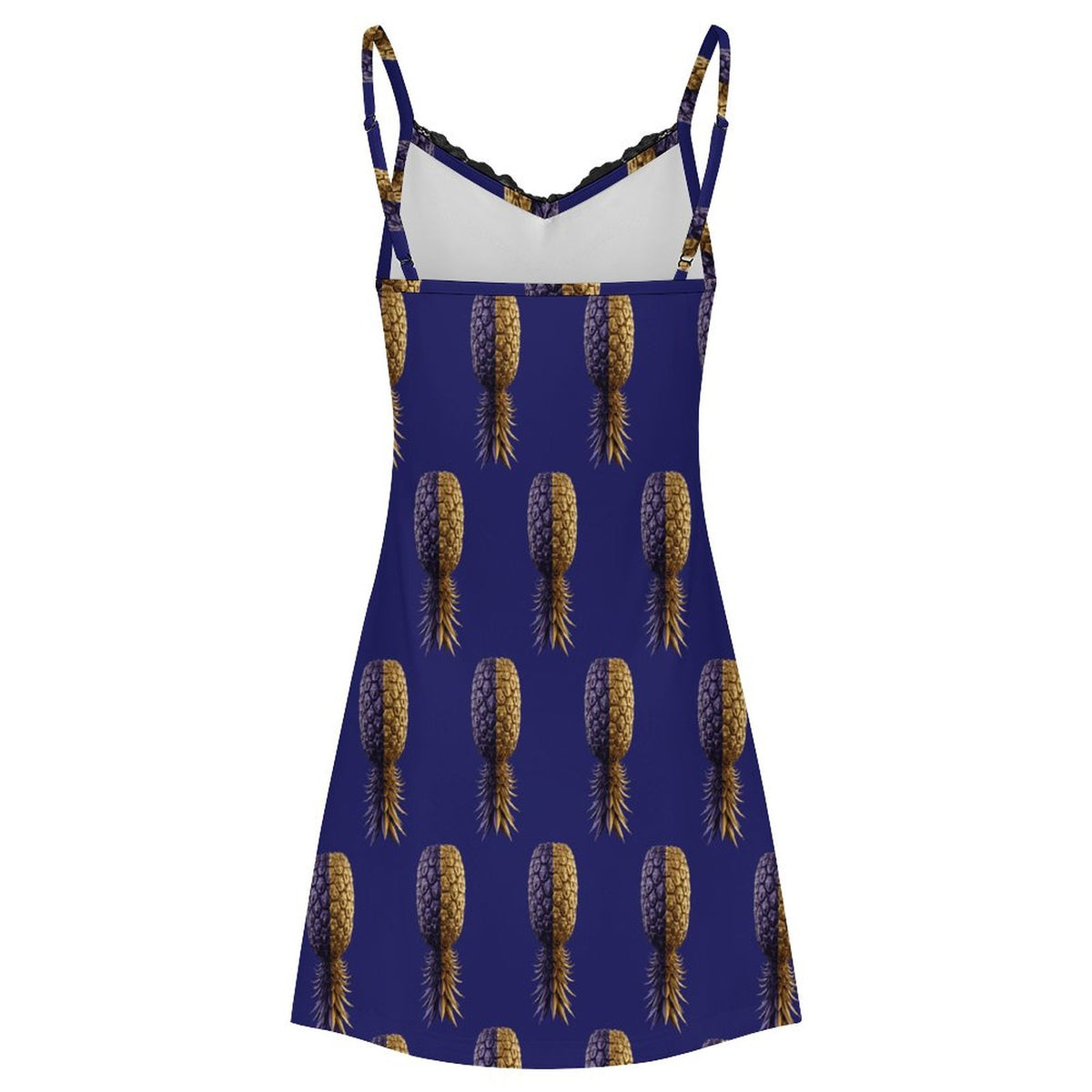 Football Purple & Gold Pineapple Lace Camisole Pajama Dress