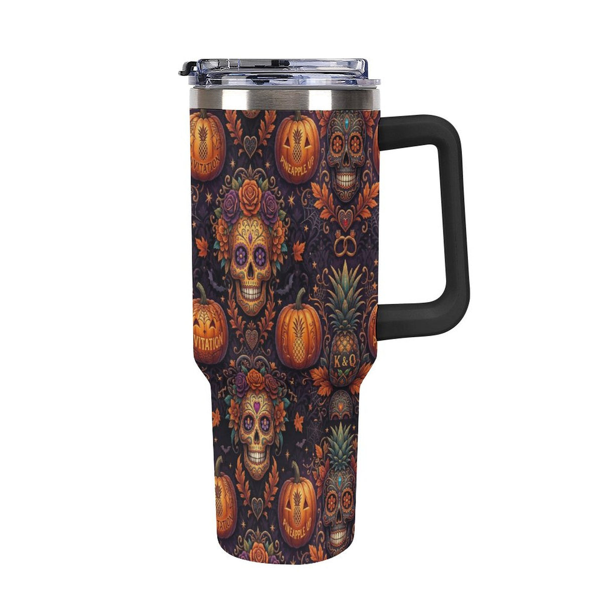 Halloween Swinger Inspired Insulated Tumbler with Handle and Straw