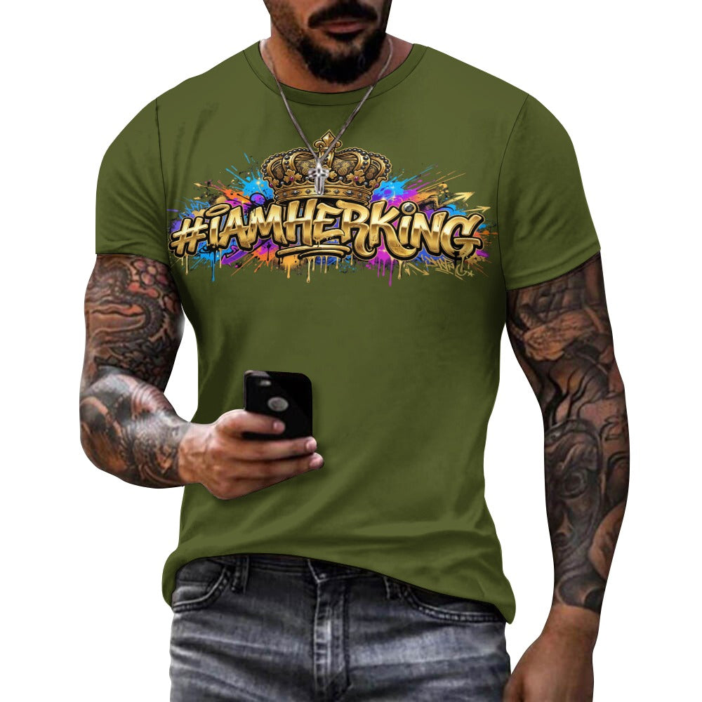 #IAMHERKING Men’s Cotton T-Shirt – Soft Breathable Graphic Tee for Everyday Style, Casual Summer Shirt for Men