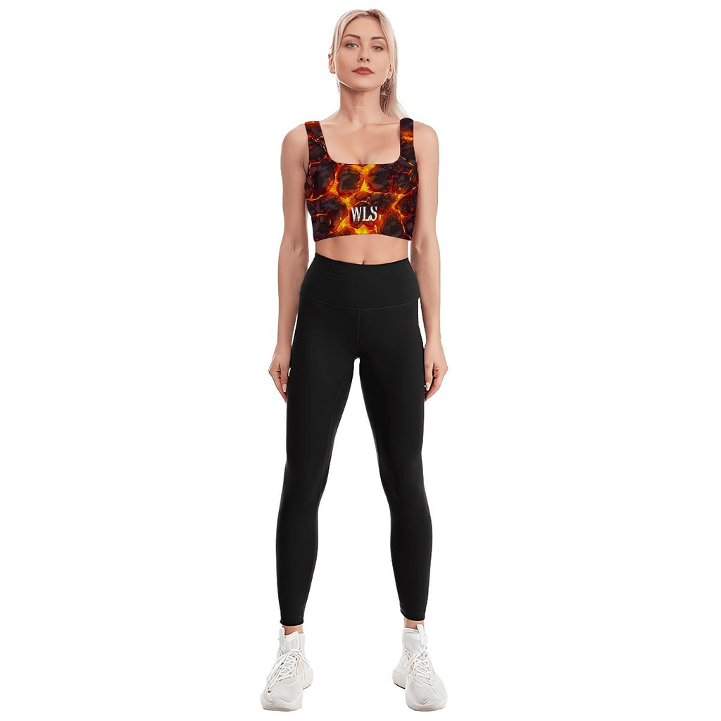 Yoga Sports Bra Top-Lava Pattern